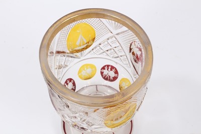 Lot 402 - 19th century flash cut and engraved cameo glass goblet