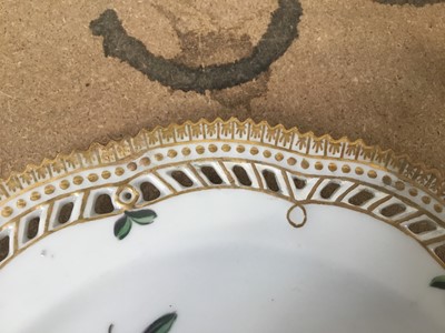 Lot 143 - Three Royal Copenhagen Flora Danica dishes of various shapes.