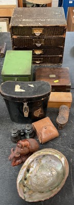 Lot 141 - Filing cabinets, binoculars and sundries