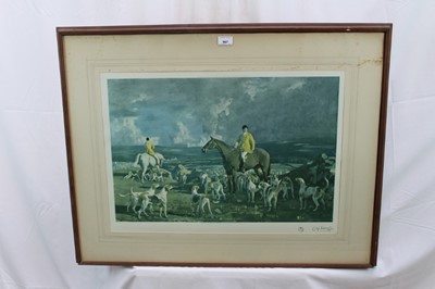 Lot 967 - *Sir Alfred Munnings signed print - Isaac Bell and the Kilkenny, published by Frost & Reed, in glazed frame