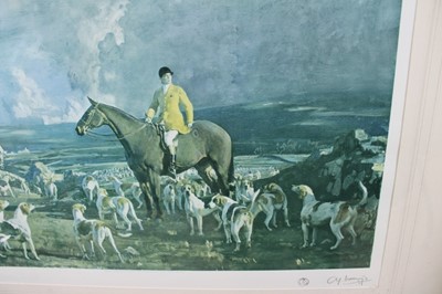 Lot 967 - *Sir Alfred Munnings signed print - Isaac Bell and the Kilkenny, published by Frost & Reed, in glazed frame