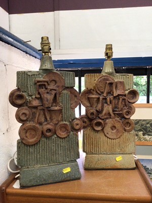 Lot 129 - Pair of Bernard Rooke lamps