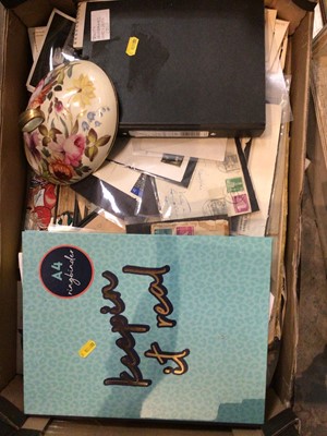 Lot 245 - Two boxes of ephemera to include postcards and sporting programmes