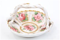 Lot 296 - Spode miniature fluted basket with painted...