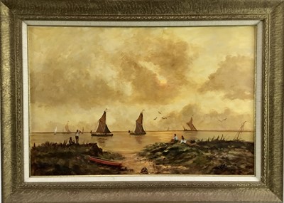 Lot 23 - W.F. Burton oil on artists board - ‘Hazy Day on the Orwell’, signed, framed