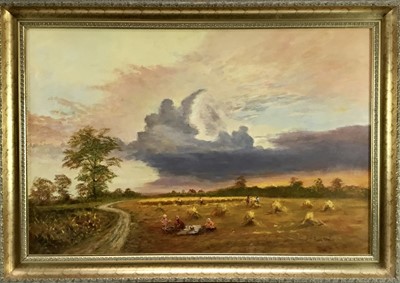 Lot 24 - W.F. Burton oil on canvas - ‘The Harvest Ends’, signed, framed