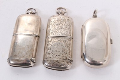 Lot 285 - Late Victorian silver sovereign and half sovereign case (Birmingham 1901) and two others
