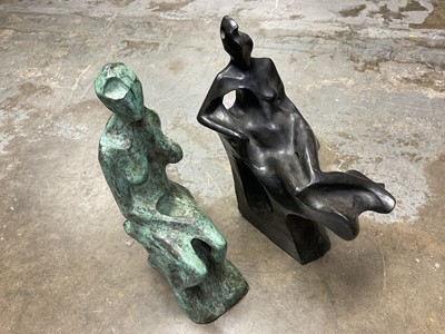 Lot 159 - Terence Jack Oram: Two bronzed plaster sculptures