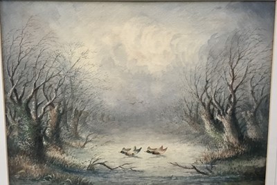 Lot 249 - Sam Perry (19th century) watercolour - Mallards, 37cm x 27cm in glazed frame