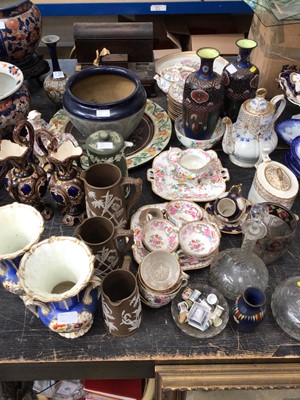 Lot 151 - Collection of ceramics and glass, 19th century and later, deskstand and other items