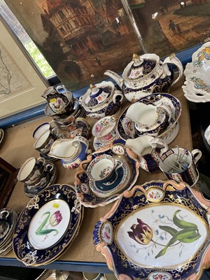 Lot 230 - 19th century English ceramics to include botanical painted dishes, Regency teawares, Booths china service.