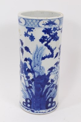 Lot 157 - 19th century Chinese blue and white sleeve vase.
