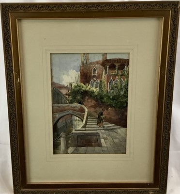 Lot 90 - Rowland Barker, three early 20th century watercolours of continental scenes.
