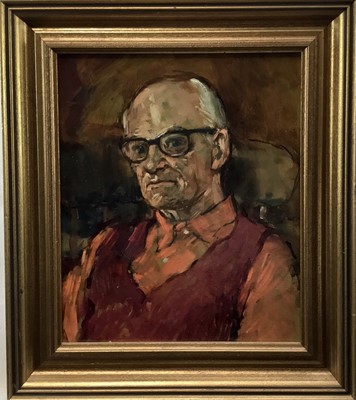 Lot 80 - Charles Bannerman (1930s) oil on board- portrait of a gentleman, 24cm x 29cm