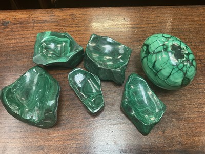 Lot 207 - Group of malachite to include a large malachite egg
