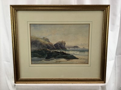 Lot 73 - Claude Hart (19th century), waterclour - cormorants on the shore, signed, 24cm x 34cm, in glazed gilt frame