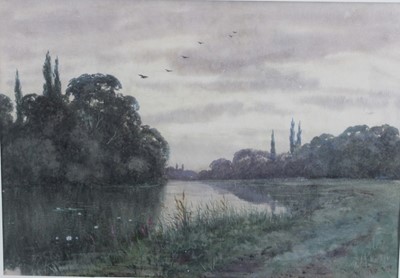 Lot 1091 - Robert Winchester Fraser (1872-1930) watercolour, On the Ouse, signed, 26cm x 36cm, in glazed gilt frame