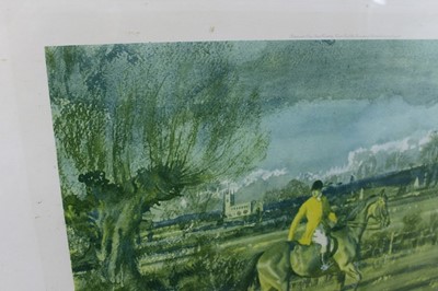 Lot 171 - *Sir Alfred Munnings (1878-1959) signed print - Huntsman and Hounds, published by Frost & Reed 1929, 63cm x 77cm, in glazed oak frame