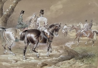 Lot 210 - Thomas Hiller Mew (late 19th century) watercolour of a hunt, signed.