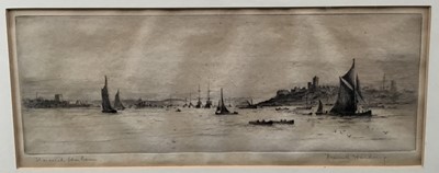 Lot 212 - Frank Harding (early 20th century) signed pair of etchings - Harwich Harbour and Portsmouth