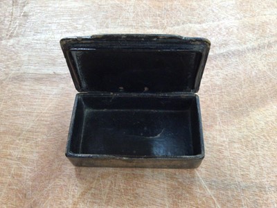 Lot 718 - Swiza clock, marble base paperweight and wooden snuff box