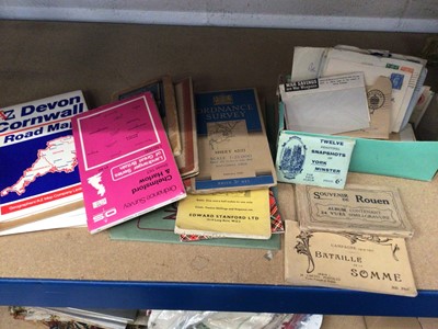 Lot 227 - Group of ephemera, including First World War postcards, maps, etc