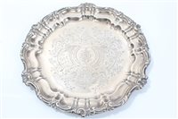 Lot 380 - Victorian Silverer waiter of circular form,...