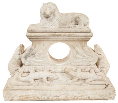 Lot 741 - Unusual 19th century Empire carved marble clock case