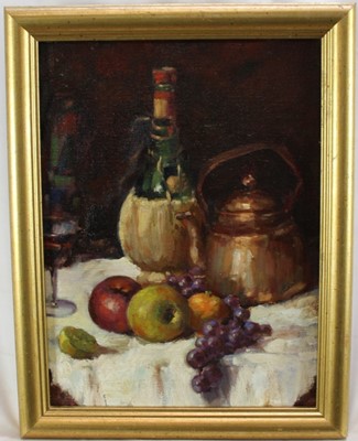 Lot 1221 - Attributed to Anna Airy oil on canvas laid down onto board, Still life