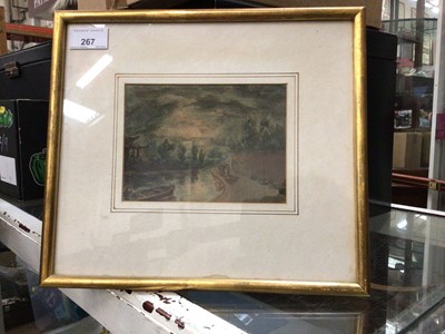 Lot 267 - George Gregor Delotz (1819-1879) Islington Tow Path, watercolour, 15.5cm x 11.5cm