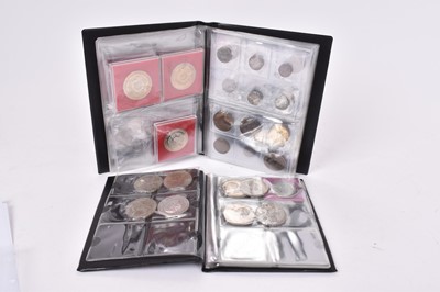 Lot 539 - G.B. - Two coin albums containing mixed coins to include silver Crowns Victoria JH 1890