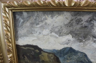 Lot 1050 - *Stuart Scott Somerville (1908-1983) pair of oils on board forming a panorama - Llandudno, signed and dated 1929, 25.5cm x 29.5cm, in glazed gilt frames