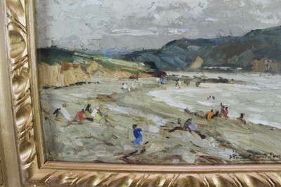 Lot 1050 - *Stuart Scott Somerville (1908-1983) pair of oils on board forming a panorama - Llandudno, signed and dated 1929, 25.5cm x 29.5cm, in glazed gilt frames