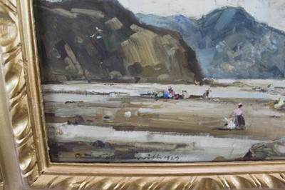 Lot 1050 - *Stuart Scott Somerville (1908-1983) pair of oils on board forming a panorama - Llandudno, signed and dated 1929, 25.5cm x 29.5cm, in glazed gilt frames