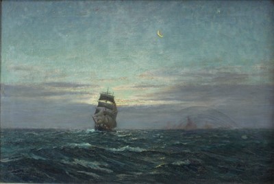 Lot 1121 - Charles Dunlop Tracy (1870 - 1948) oil on canvas - 'Out of the Knight', signed, 50cm x 65cm in silvered frame