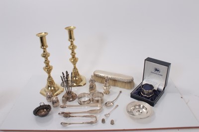 Lot 157 - Elizabeth II silver Armada dish, (London 1966), together with silver pepperettes, silver napkin rings and other silver and white metal items (various dates and makers)