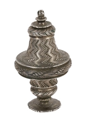 Lot 471 - 19th continental white metal 'poison' pendant