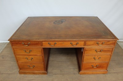 Lot 1299 - Good George III style mahogany partners desk