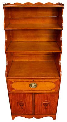 Lot 1379 - Regency satinwood inlaid waterfall bookcase