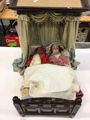 Lot 1841 - Victorian doll's half tester bed