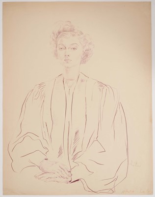 Lot 1227 - *Cecil Beaton (1904-1980) pencil portrait, Myrna Loy, signed, titled in coloured pencil lower right, 61cm x 47.5cm, unframed