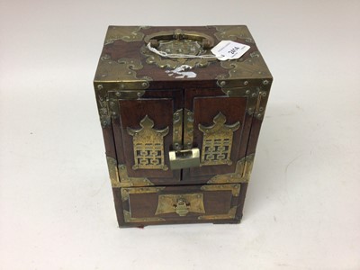 Lot 2417 - Chinese hardwood and brass mounted puzzle box
