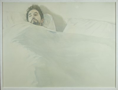 Lot 1163 - Jackie Anderson, (b.1973) large oil on cotton on board - "Morning", signed and dated 2005 verso, 101cm x 134cm, framed