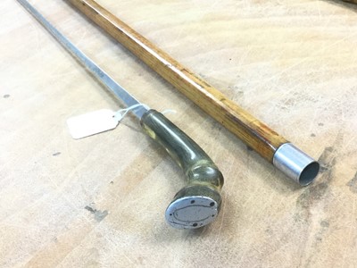 Lot 869 - Antique French sword stick with horn grip.