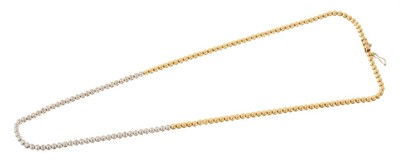 Lot 414 - Diamond 18ct white and yellow gold necklace