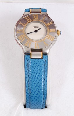 Lot 620 - Must de Cartier wristwatch boxed with papers