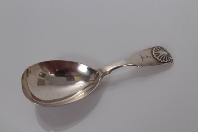 Lot 108 - Victorian silver caddy spoon with shell and shell handle, London1846, maker EB, 9.5 cm