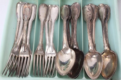 Lot 493 - Collection of 19th century French silver and plated flatware and cutlery
