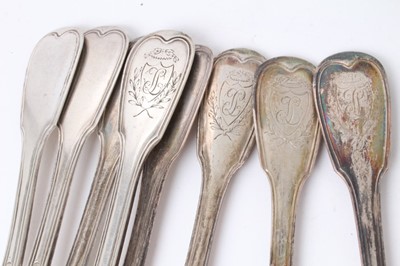 Lot 493 - Collection of 19th century French silver and plated flatware and cutlery