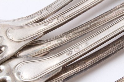 Lot 493 - Collection of 19th century French silver and plated flatware and cutlery